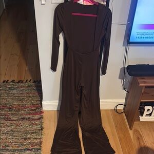 Brown Long Sleeve Jumpsuit